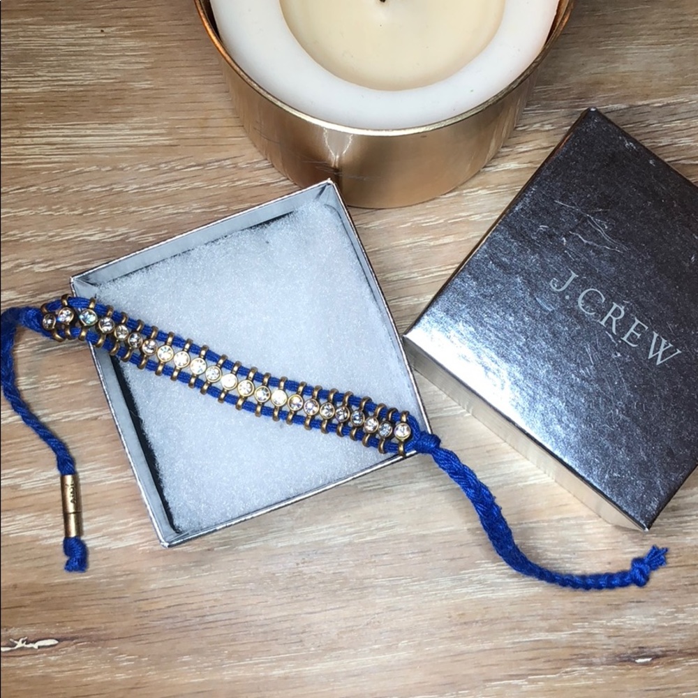 J.Crew Brass and Crystal Friendship Bracelet